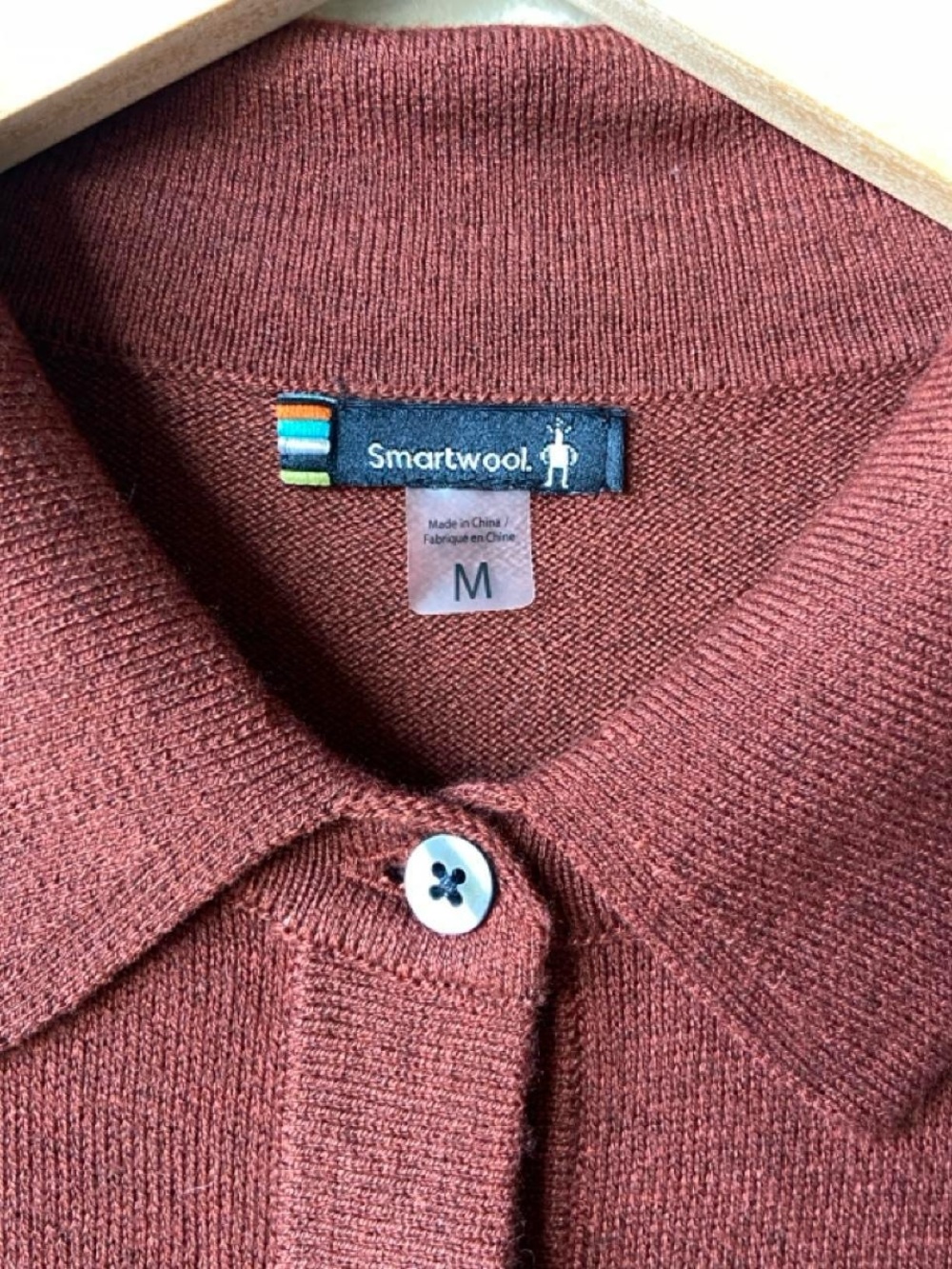 Smartwool Women Edgewood Button Down Sweater Pecan Brown Maroon - Picture 6 of 8